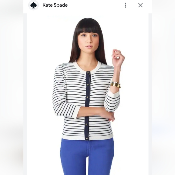 kate spade Sweaters - 3X$25 Kate Spade Jeremy Cardigan Stipped Size Medium 3/4 sleeve